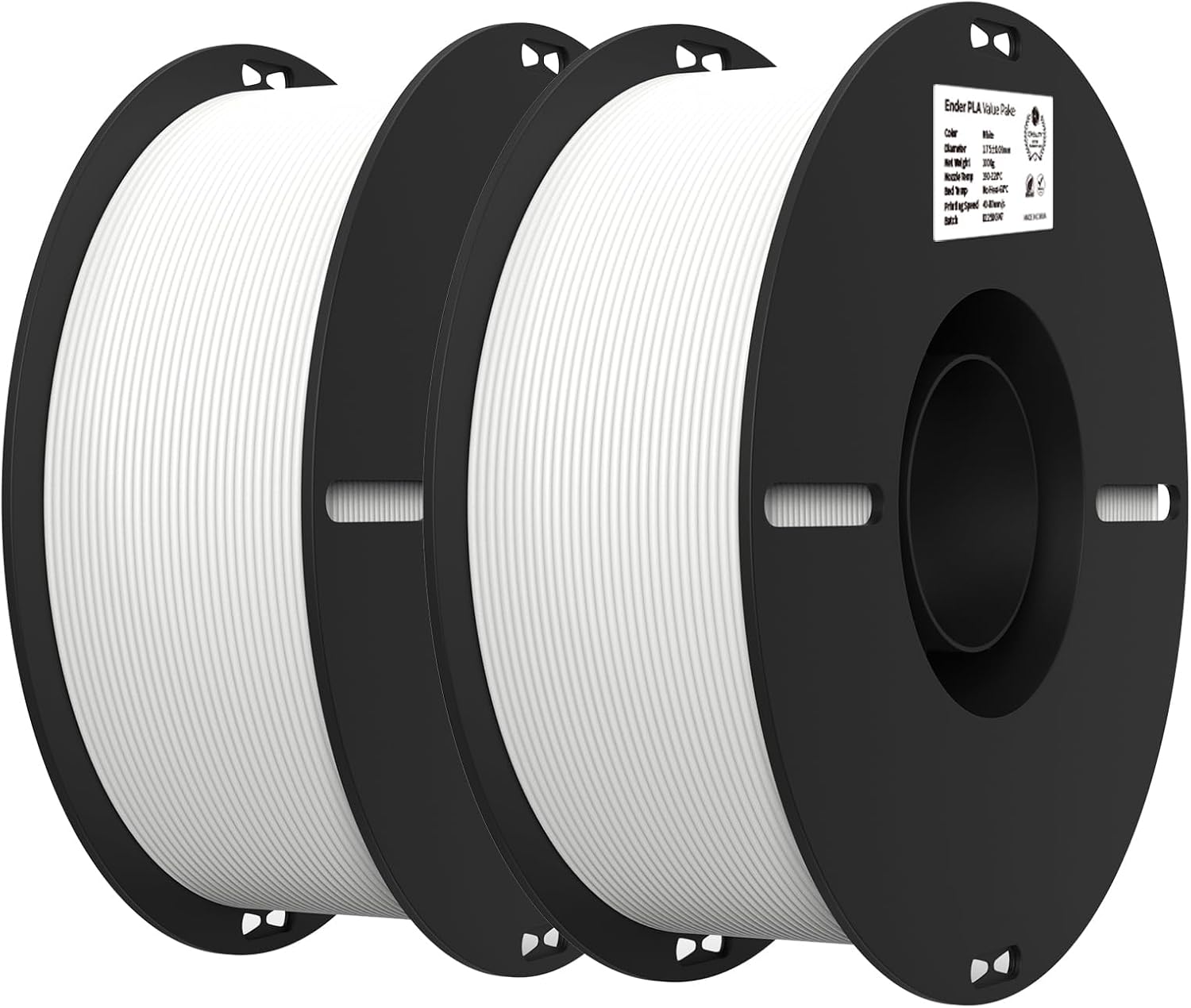 Creality PLA Filament 1.75mm 2KG, Case 1 Total 2 Packs in a Carton, White